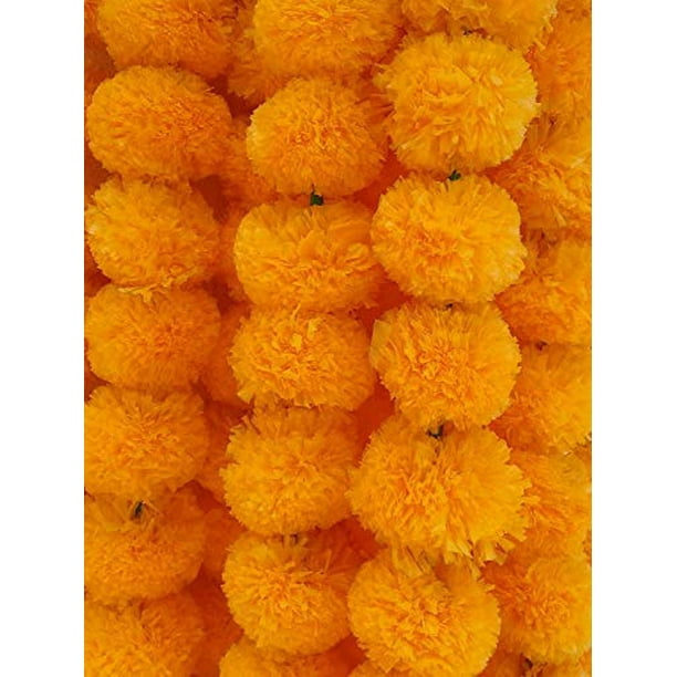 Yellow Silk Marigold Artificial Flowers for Diwali Home Decor DIY Wreath Garland Craft Baby Shower Wedding Party Decoration Halloween Christmas New Year Decor Marigold Flower Heads Bulk 50Pcs Yellow Silk Marigold Artificial Flowers for Diwali Home Decor DIY Wreath Garland Craft Baby Shower Wedding Party Decoration Halloween Christmas New Year Decor Marigold Flower Heads Bulk 50Pcs
